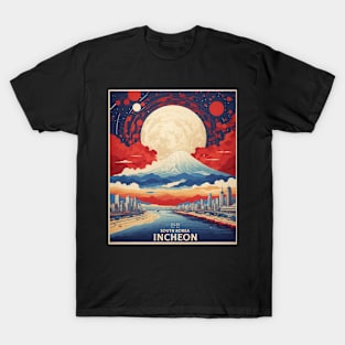 Incheon South Korea Starry Night Travel Tourism Retro Vintage T-Shirt